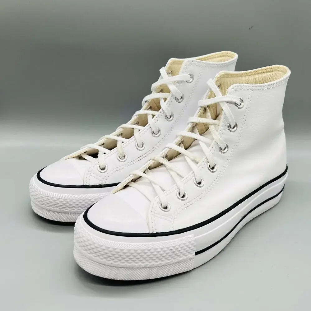Converse Shoes Women 8.5 White Leather All Star 2 High Top Platform Sneaker